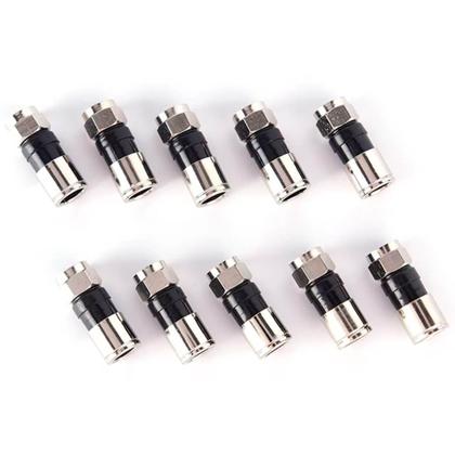 Imagem de Kit 100 Conectores Coaxiais RG59 F Rosca Fácil Instalação - Ofertaher