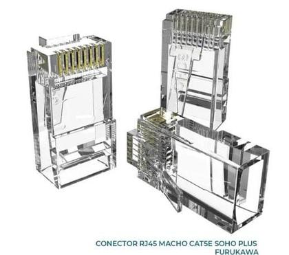 Imagem de Kit 100 Conectores Rj45 Macho Furukawa Cat5e Para Cabos