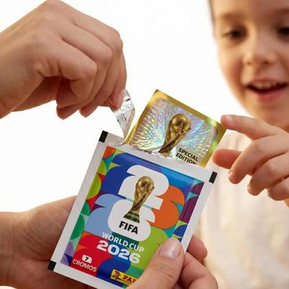 Imagem de Kit 100 envelope figurinha copa do mundo 2026 panini original 700 figurinhas