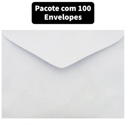 Imagem de Kit 100 Envelopes Carta Branco 114x162mm Branco Sem Rpc