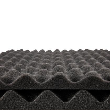 Imagem de Kit 100 Espuma Painel Placa Acústica Antichamas Isolamento Absorve De Som Caixa de Ovo 50x50x2cm