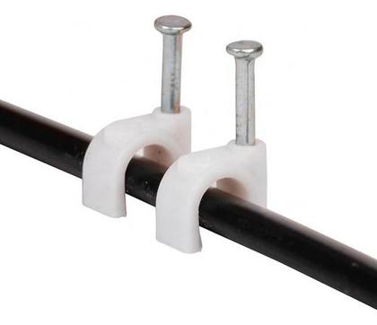 Imagem de Kit 100 Fixador De Fios Cabos Parede Com Prego 10mm