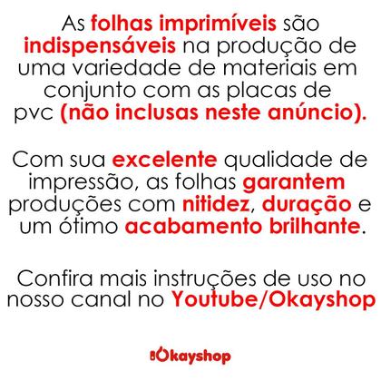 Imagem de Kit 100 Folhas Imprimíveis Laser A4 PVC Crachá, Cardápio, Sem as Placas