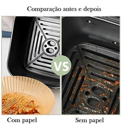 Imagem de kit 100 forro descartável antiaderente para assar air fryer