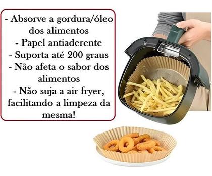 Imagem de kit 100 forro descartável antiaderente para assar air fryer