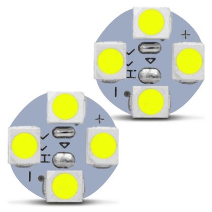 Imagem de Kit 100 Lâmpadas LED T10 4 LEDs 2W 12V 6000K Branca Farol Meia Luz