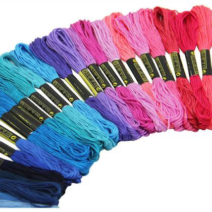 Imagem de Kit 100 Meadas Para Bordado Diversas Cores Sortidas 8m/6 Fio