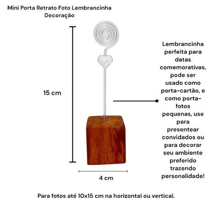Imagem de Kit 100 Mini Porta Retrato Foto Lembrancinha Madeira Espiral