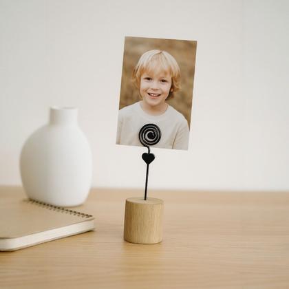 Imagem de Kit 100 Mini Porta Retrato Foto Redondo Madeira Lembrancinha