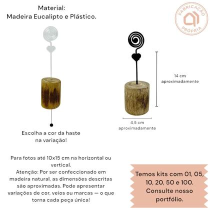 Imagem de Kit 100 Mini Porta Retrato Foto Redondo Madeira Lembrancinha