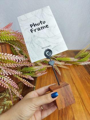 Imagem de Kit 100 Mini Porta Retrato Madeira Plástico 15cm Lembrança