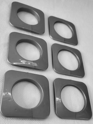 Imagem de Kit 100 Pares Ilhós Para Cortina Quadrado 28mm Titânio Plástico