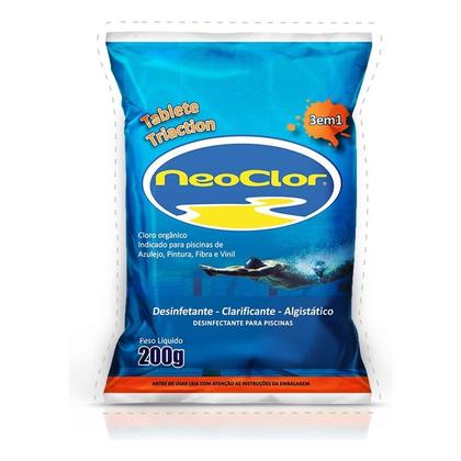 Imagem de Kit 100 Pastilhas De Cloro Tablete 200g Para Piscinas 3 Em 1