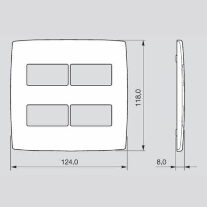 Imagem de Kit 100 Placa 4x4 4 Módulo Distanciados PialPlus Branco