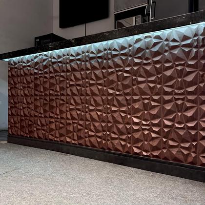 Imagem de Kit 100 Placas 25x25cm 3D Decorativa Revestimento Diamante Madeira PVC Auto Relevo