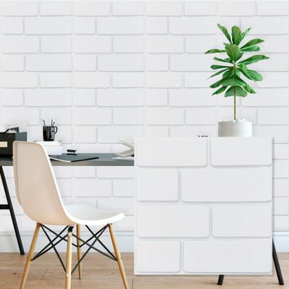 Imagem de Kit 100 Placas decorativa 3D PVC 25cmX 25cm revestimento de parede