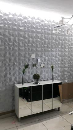 Imagem de Kit 100 Placas PVC 3D Revestimento Parede Diamante 25cm