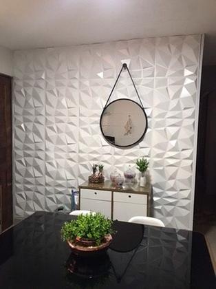 Imagem de Kit 100 Placas PVC 3D Revestimento Parede Diamante 25cm