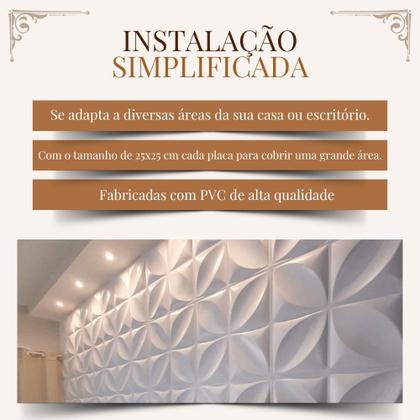 Imagem de Kit 100 Placas PVC 3D Revestimento Parede Flor Pétalas 25cm