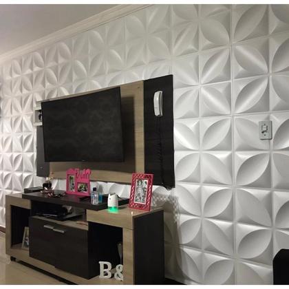 Imagem de Kit 100 Placas PVC 3D Revestimento Parede Flor Pétalas 25cm