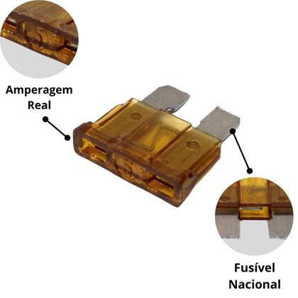 Imagem de Kit 100 Porta Fusível Lâmina Com Fio 2,5mm e 100 Fusíveis Misto Variados Amperagem à Escolha