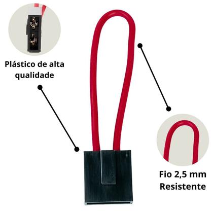 Imagem de Kit 100 Porta Fusível Lâmina Com Fio 2,5mm e 100 Fusíveis Misto Variados Amperagem à Escolha