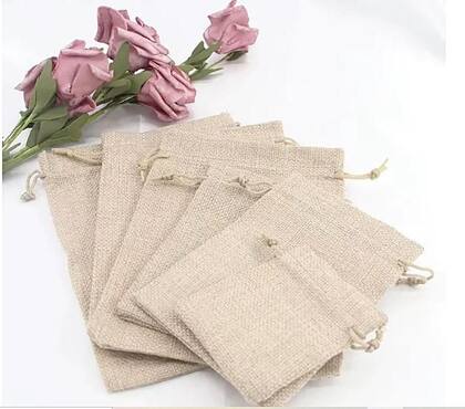 Imagem de Kit 100 Saco Juta Tule 7x9 cm Saquinho Cru Lembrancinhas Artesanato