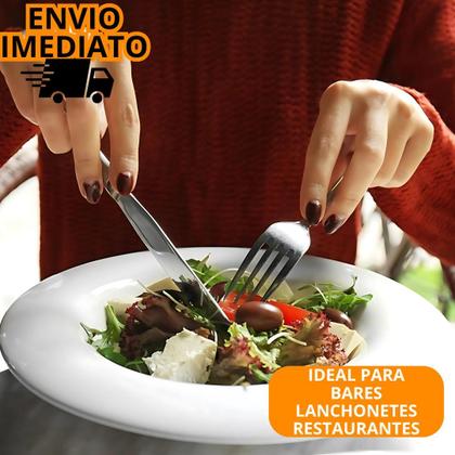 Imagem de Kit 100 Talheres Talher Inox Premium Garfo E Faca Refeição Restaurante Lanchonete Cozinha Buffet