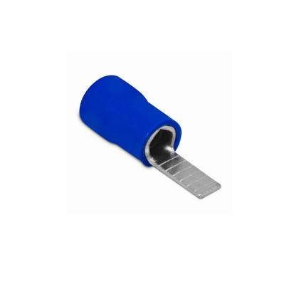 Imagem de Kit 100 terminais pre isolado pino chato 16mm azul sibratec