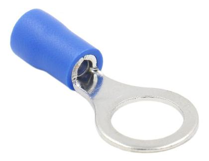 Imagem de Kit 100 Terminal Conector Pré Isolado Olhal 2,5mm Azul