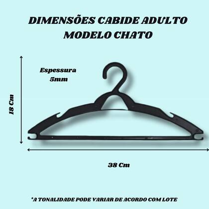 Imagem de Kit 100 Unidades Cabide Para Roupas Com Suporte Para Alças