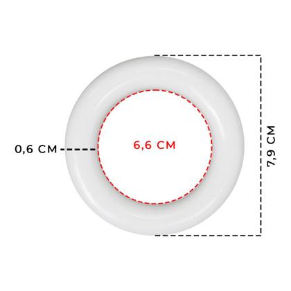 Imagem de Kit 100 Unidades de Argola Aro Plástico Branco 79mm Espessura 6mm