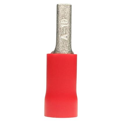 Imagem de Kit 100 Unidades Terminal Tipo Agulha Conector Tubular Elétrico Pino Pré Isolado Cabo 10mm Vermelho
