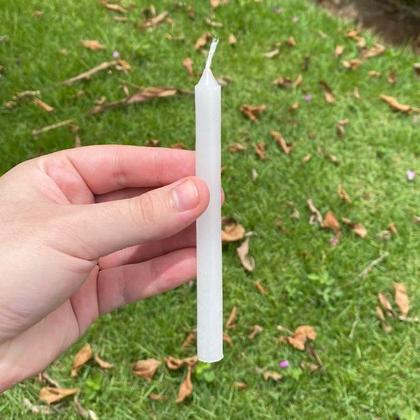 Imagem de Kit 100 Vela Palito Branca (13,5cm X 1,2cm) Atacado Parafina Pura