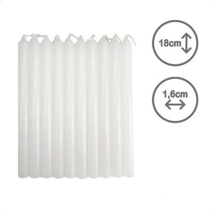 Imagem de Kit 100 Velas Votiva Palito Branco 18cm Parafina Pura