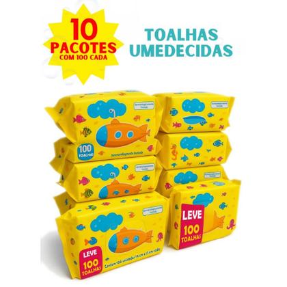 Imagem de Kit 1000 Toalhas Umedecidas Kit Lenço Umedecido Bebe Praticidade e Cuidado em Cada Toque