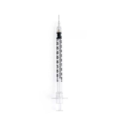 Imagem de Kit 100PC Seringa Descartável 1ml Luer Slip Com Agulha Fixa Rymco