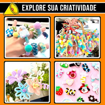 Imagem de Kit 100un Hastes De Chenille Colorido Limpador Cachimbo 30cm
