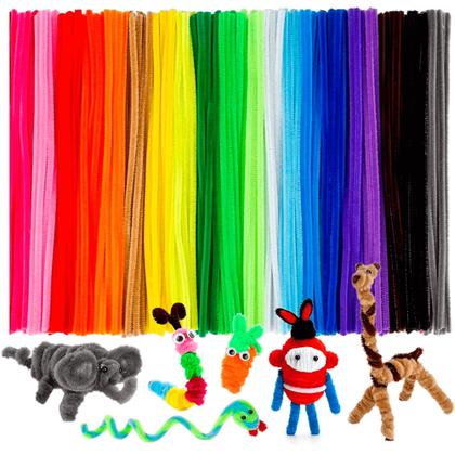 Imagem de Kit 100un Hastes De Chenille Colorido Limpador Cachimbo 30cm