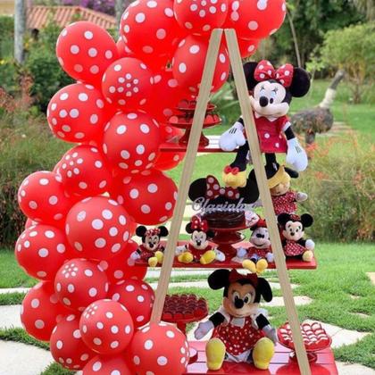 Imagem de Kit 104 PÇS Balões Festa temática Minnie Tira Arco Desconstruído 5 Metros, Aniversário, Balões N9, Balão de Aniversário, Kit decoração Minnie