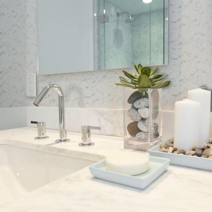 Imagem de Kit 10m Adesivo Vinílico Folhagem Branco Acinzentado Lavavel 500x60cm