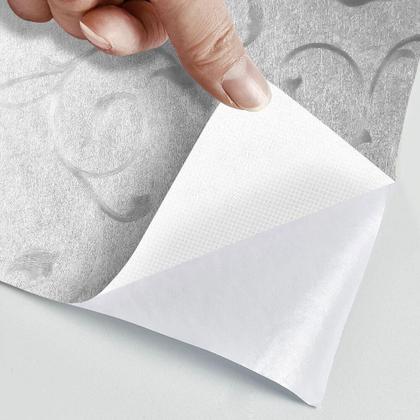 Imagem de Kit 10m Adesivo Vinílico Folhagem Branco Acinzentado Lavavel 500x60cm