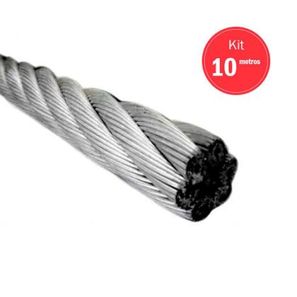 Imagem de Kit 10m Cabo de Aço Polido 3/8 Af 6 X 25 - Vonder