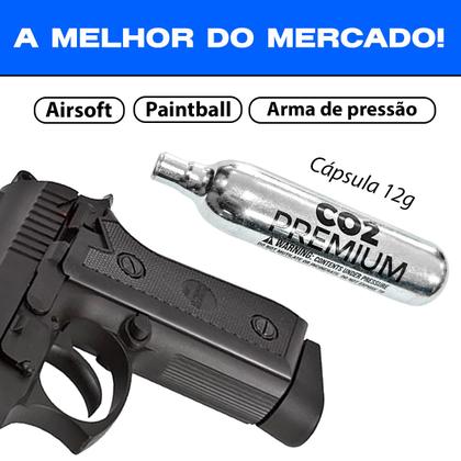 Imagem de Kit 10un Cápsula Cilindro Descartável de Pressão para Airsoft CO2 Premium 12g