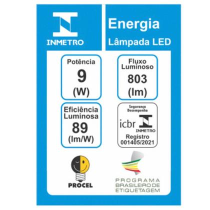 Imagem de Kit 10un Lâmpada Bulbo Led Taschibra Tkl Bivolt E27 9w 6500k