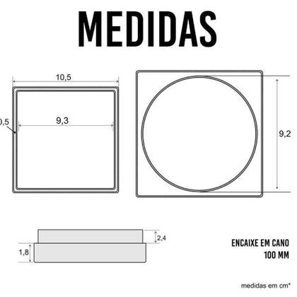 Imagem de Kit 10Un Ralo Oculto 10X10Cm Invisível Piso Porcelanato Aeou