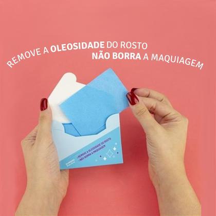 Imagem de Kit 10x 50 Lenços Removedor de Oleosidade Facial Limpador 9x6cm Ricca