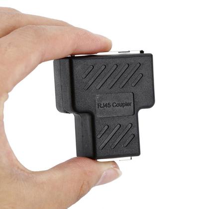 Imagem de Kit 10x Adaptador Duplicador Cabo De Rede RJ45 Ethernet Splitter Divisor Y Conector Blindado