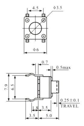 Imagem de Kit 10x chave táctil kfc-a06 - 6x6x5 mm - 4 terminais