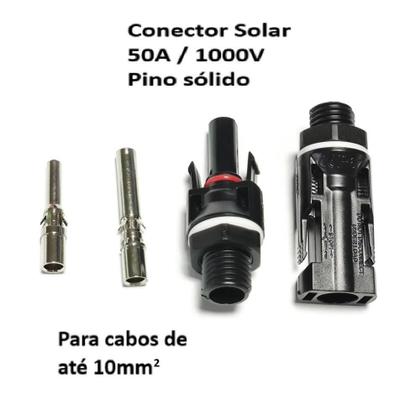 Imagem de Kit 10X Conector Mc4 50A M12 Rosca Energia Solar Stringbox